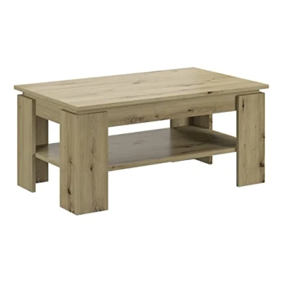 Abbildung von xonox.home Wohnen Titan XCTG2T65 Couchtisch Tisch Wohnzimmertisch in Artisan Eiche rustikal Nb.ca.100x45x60 cm mit Ablageboden