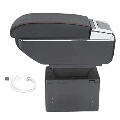 Abbildung von Armlehnenbox, Universal Car Center Console Armlehnenbox Behälter Einstellbar mit USB Schnittstelle