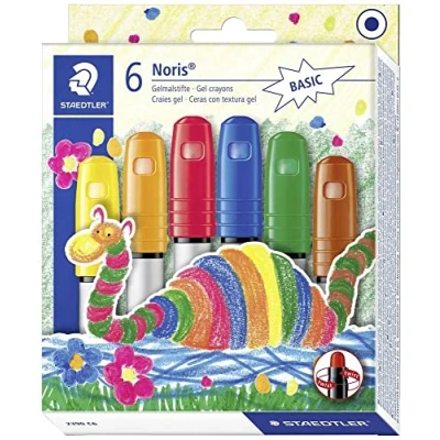 Abbildung von STAEDTLER 2390 C6 Gelmalstifte Noris Club (superweich, farbintensiv, leichte Handhabung, 6 farblich sortierte Gelmalstifte)