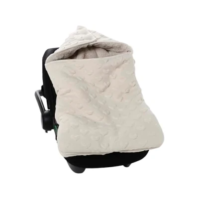 Abbildung von VERTBAUDET Warmer Baby Ausfahrsack mit Jacquard Herzen beige