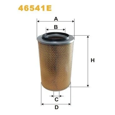 Abbildung von WIX FILTERS 46541E Luftfilter 383 227 Filtereinsatz MERCEDES BENZ: T2/LN1 Kasten / Kombi, UNIMOG, LK/LN2, MAN: L 2000, G 90, IVECO: EuroCargo I III