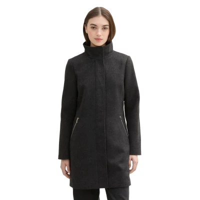 Abbildung von TOM Tailor Denim Klassischer Mantel, Damen, Größe: XS, Grey herringbone