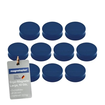 Abbildung von Magnetoplan Magnet Ergo Large 1665014 34mm dunkelblau 10 Stück