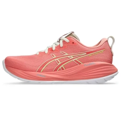 Abbildung von Asics Gelcumulus 27 Laufschuh Straße, Damen, Größe: 39, Guava/lime green Schuhe
