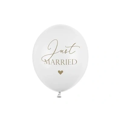 Abbildung von PartyDeco SB14P 237 008 6, Toy balloon, Latex, Gold, Weiß, Hochzeit, Oval, 30 cm