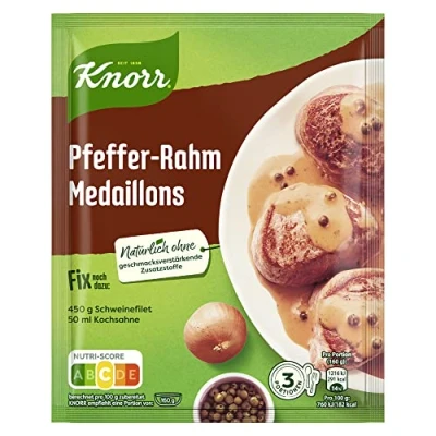 Abbildung von Knorr Fix Pfeffer Rahm Medaillons 3 Portionen (1 x 35 g) g (1er Pack)