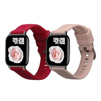 Abbildung von kwmobile 2x Sportarmband kompatibel mit Popglory P66 22mm Armband Fitnesstracker Band Set aus TPU Silikon