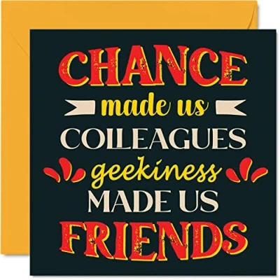 Abbildung von Lustige Geburtstagskarten für die Arbeitskollege Geekiness Made Us Friends Witz Happy Karte von Freund unhöfliche Kollege Geburtstagsgeschenke 145 mm Banter Freundschaft Grußkarten Geschenk