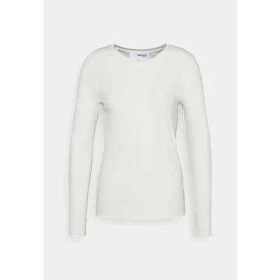 Abbildung von Selected Femme Slfanna CREW NECK TEE Langarmshirt, Damen, Größe: 36, Snow white