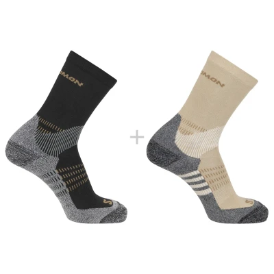 Abbildung von Salomon X Ultra Access Quarter Unisex 2 PACK Sportsocken, Größe: Small, Bleached sand/black