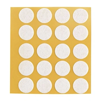 Abbildung von peha Filzgleiter Kratzschutz f. Vasen und Deko Gegenstände selbstklebend, Soft 1,0 mm stark, weiß, rund 15 (20 STK.)