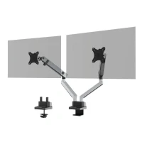 Abbildung von Durable Monitor Halterung Select Plus für 2 Monitore, Schwenkarme 90 drehbar, neigbar, höhenverstellbar, VESA Bildschirme bis 32&quot; und 8 kg, silber, 509723