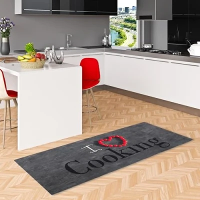 Abbildung von Küchenläufer Teppich Trendy I Love Cooking, Pergamon, Rechteckig, Höhe: 5 mm