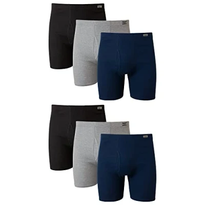 Abbildung von Hanes Herren Boxershorts, Cool Comfort Feuchtigkeitsableitende atmungsaktive Unterwäsche, Multipack Retroshorts, 6 Stück, Medium (6er Pack)