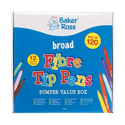 Abbildung von Baker Ross FE413 Großpackung Filzstifte mit Dicker Spitze für Kinder 120 Stück, Buntstifte Set Erwachsene und zum Malen Gestalten