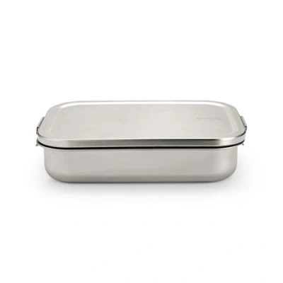 Abbildung von Brabantia make &amp; take Brotdose mit flexibler Trennwand, Robust für Sandwiches, Wraps und Snacks Matt Steel, Groß