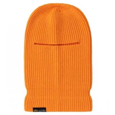 Abbildung von Alpha Industries Label Balaclava Unisex Mütze, Größe: One Size, Orange