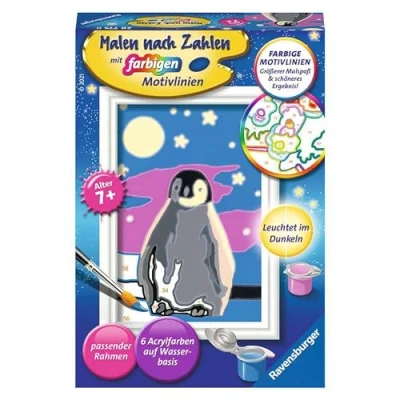 Abbildung von Ravensburger CreArt 28775 Kleiner Pinguin Malen nach Zahlen für Kinder ab 7 Jahre, Ostergeschenke Kleines Geschenk zu Ostern
