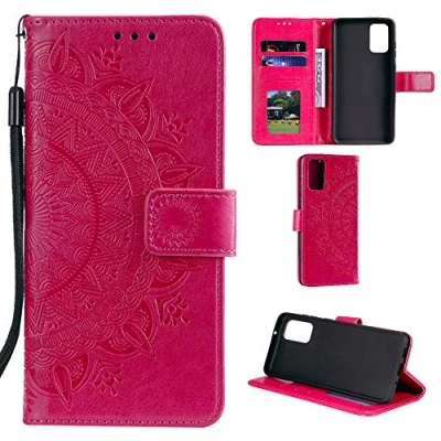 Abbildung von CoverKingz Klapphülle kompatibel mit Huawei P40 Schutzhülle Kartenfach zum aufklappen Klapphandyhülle Case klappbar Motiv Mandala Pink