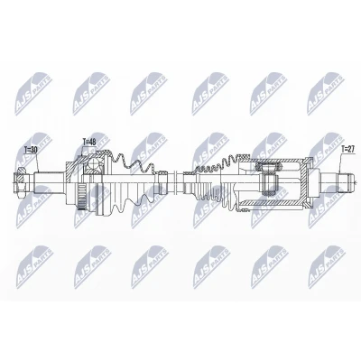 Abbildung von NTY NPW BM 081 Antriebswelle Vorderachse links 611 BMW: 5 Touring, Limousine