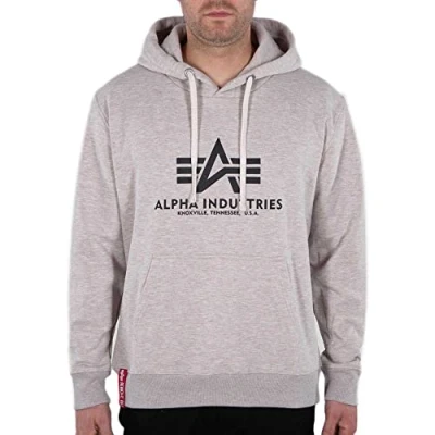 Abbildung von Alpha Industries Basic Hoody Kapuzensweat für Herren Charcoal Heather