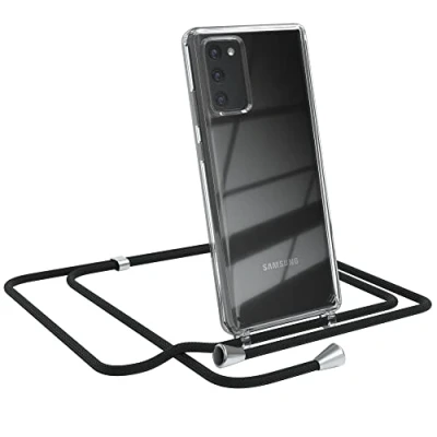 Abbildung von EAZY CASE Handykette kompatibel mit Samsung Galaxy Note 20 / 5G Handyhülle Umhängeband, Handykordel Schutzhülle, Silikonhülle, Hülle Band, Stylische Kette, Schwarz