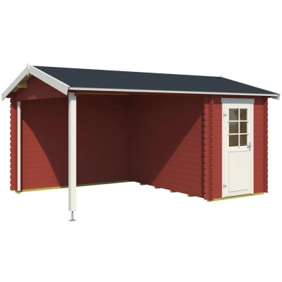 Abbildung von LASITA MAJA Gartenhaus &quot;Wibo, Schwedenrot&quot;, (Set), mit Anbau