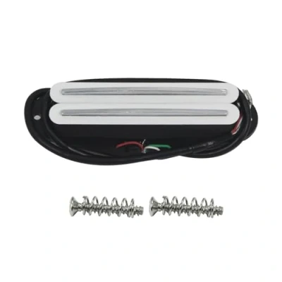 Abbildung von FLEOR Hot Rail Keramik Single Coil Sized Humbucker Pickup Mitte Tonabnehmer für ST E Gitarre, Weiß