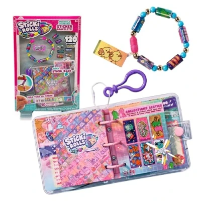 Abbildung von Sky Castle Sticki Rolls Book Pack, Armbänder mit Aufklebern, Rollen Kawaii Thema, 50 Aufkleber pro Armband, 2 extra austauschbare Rollen, inklusive Notizbuch, Famosa (TCR02000)