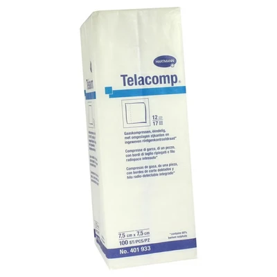 Abbildung von Telacomp Kompressen 7,5x7,5 cm 12fach 100 St
