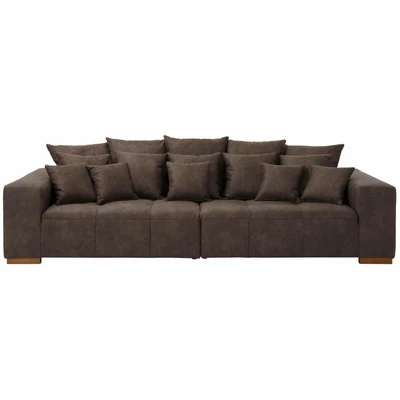 Abbildung von Home affaire Big Sofa &quot;Neapel&quot;, mit vielen losen Kissen, in 2 Bezugsqualitäten