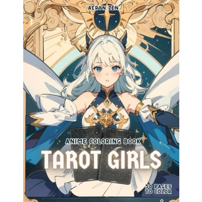 Abbildung von Anime Coloring Book: Tarot Girls: Manga Art &amp; Enthusiasts Stress Relief Adult