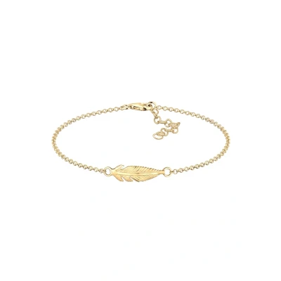 Abbildung von Elli Armband Damen Feder Anhänger Boho in 925 Sterling Silber (vergoldet)