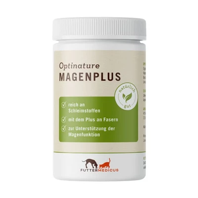 Abbildung von Futtermedicus Optinature MagenPlus 150 g Ergänzungsfuttermittel für Hunde Zur Unterstützung der Magenschleimhautfunktion Bei magensensiblen Tieren, Schmatzen und Aufstoßen