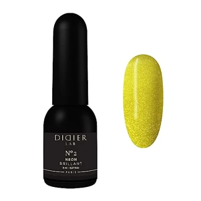 Abbildung von Didier Lab Premium UV Nagellack Neon Brillant No.2 Gel Farbgel für Gelnägel Auftrag von 1 oder 2 Schichten Nägel Stark Pigmentiert Polish 8ml