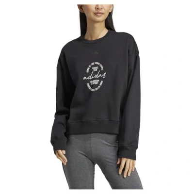 Abbildung von adidas Damen Signature Graphic Print Fleece Loose Sweatshirt Langarm (1 Stück)