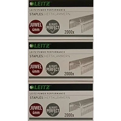 Abbildung von Leitz Heftklammern Juwel, verzinkt 6000 Stück (3 Packungen / 4 mm)