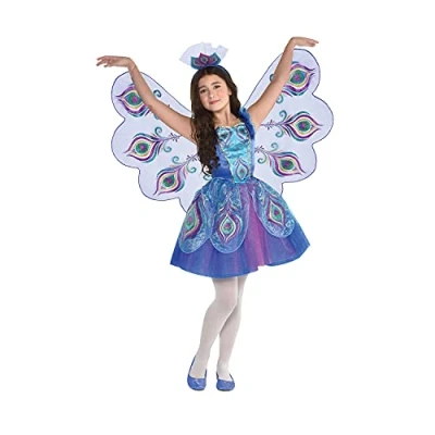Abbildung von Amscan Kostüm Pfauen &#039;Pretty Peacock&#039; für Mädchen, Blau