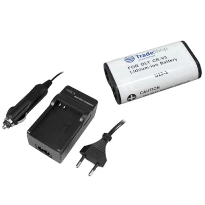 Abbildung von ANGEBOT IM SET: Hochleistungs Kamera Li Ion Akku + Ladegerät mit Kfz Adapter ersetzt CRV3 RCR V3 CR LB01 LB 01 SBP 1103 1303 SBP1103 SBP1303 für Canon Powershot A60 A70 A 60 70