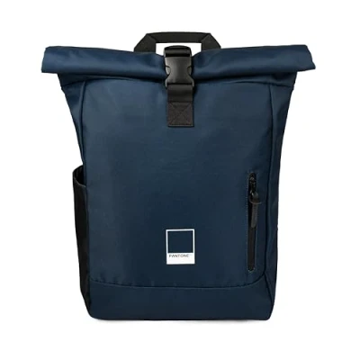 Abbildung von PANTONE™ Urban Rucksack Damen und Herren, Schule Wasserdicht Polyester, Wanderrucksack Reiserucksack 22L 64x30x13 Ausgerollt, Rolltop Taschen Gepolsterter Laptop Rucksäcke
