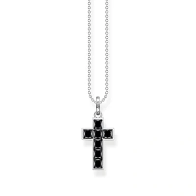 Abbildung von Thomas Sabo Damen Kette mit schwarzen Steinen Silber, aus leicht geschwärztem 925er Sterlingsilber, Länge 45cm, KE2166 643 11 L45V
