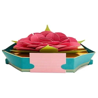 Abbildung von Draeger Paris Pop Up Karte, Karte 3D Grußkarte mit Umschlag Royal Lotus Blume Japanische Zen Pink format 18 x 11,5 cm