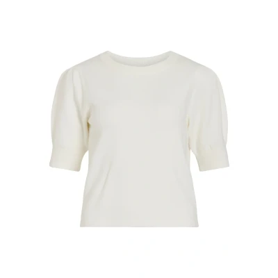 Abbildung von VILA Viril Sleeve Oneck Tshirt basic, Damen, Größe: XS, White alyssum