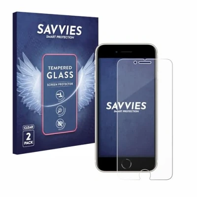 Abbildung von Savvies Panzer Schutz Glas für Apple iPhone SE 3 2022 (2 Stück) 9H Hartglas, Anti Fingerprint, Displayschutz