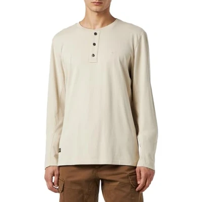 Abbildung von camel active Henley Langarmshirt, Herren, Größe: XXL, Kitt