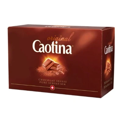 Abbildung von CAOTINA ORIGINAL Switzerland, 100 Packages with Each 15 Grams, total 1.5 KILOGRAMS, Chocolate Suisse Pure Sensation