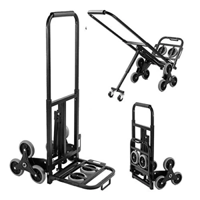 Abbildung von sogesfurniture Treppensteiger Sackkarre Transportkarre klappbare Handkarre, mit kostenlosem Gummiband für Fixieren der Gegenstände, bis 150KG Tragkraft, BHEU KT 2025B