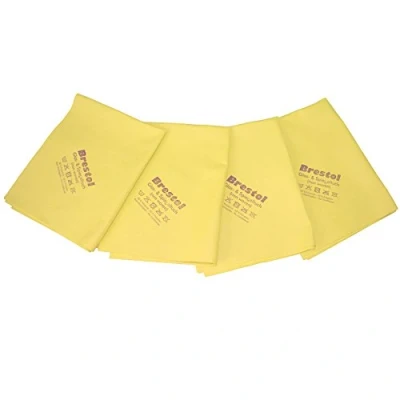 Abbildung von Brestol Ledertuch 4er 38 x 40 cm Mikrofaser Set Fensterleder Autolack Lederlappen