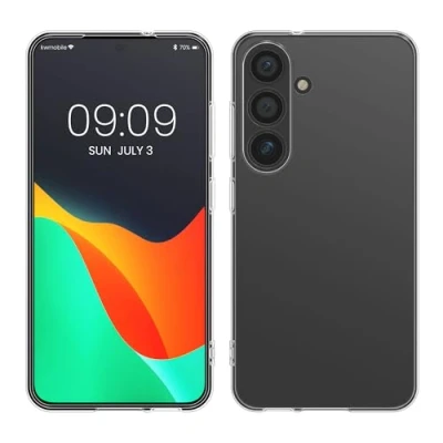 Abbildung von kwmobile Hülle kompatibel mit Samsung Galaxy S24 Silikon Handyhülle Transparent Handy Case in