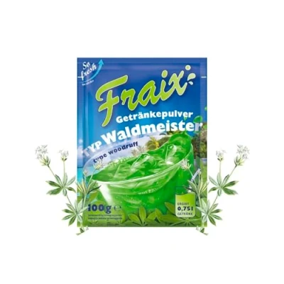 Abbildung von FRAIX Getränkepulver Waldmeister, 50er Pack (50 x 100g) Vorteilspack, Erfrischend Instant Pulver mit Blumig Geschmack, Fruchtpulver perfekt für Picknik, Geburtstagsparty